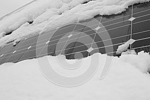 Photovoltaic modules covered with snow