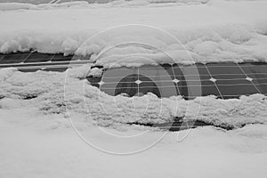 Photovoltaic modules covered with snow