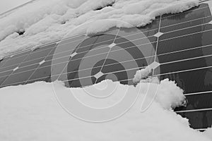 Photovoltaic modules covered with snow