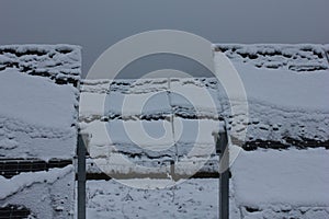 Photovoltaic modules covered with snow