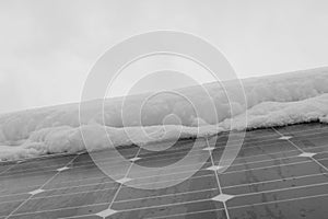 Photovoltaic modules covered with snow