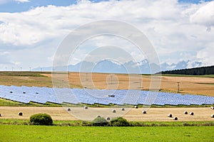 Photovoltaic modules at the yellow field.