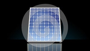 Photovoltaic panel on black background