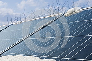 Photovoltaic panels under the snow