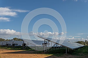 Photovoltaic solar energy park on a sunny day