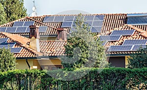 Photovoltaic solar panels on residential homes