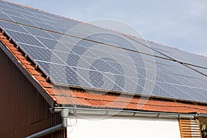 Photovoltaic solar panels on roof