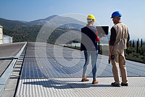 Photovoltaic workers photo