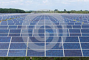 Photovoltaics module solar panels in solar power station photo