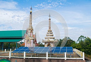 Photovoltaics modules in thai temple