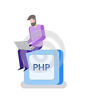 PHP Button, Programming or Coding, Man Programmer