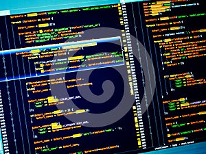 PHP in code editor. Web developing on the php language, macro