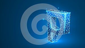 PHP coding language sign. Device, programming, developing concept. Abstract, digital, wireframe, low poly mesh, vector