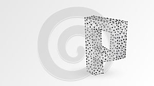PHP coding language sign. Device, programming, developing concept. Abstract, digital, wireframe, low poly mesh, vector