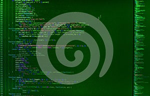 Closeup of Java Script, CSS and HTML code.