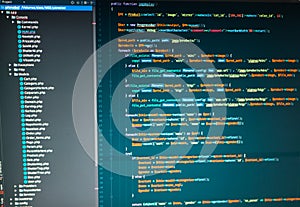 Php developing of the site in the code editor