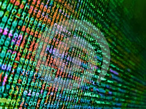 PHP development, software site code. Software developer programming code. Mobile app building. Software abstract background. Code