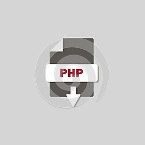 PHP download icon on background. PHP button . photo