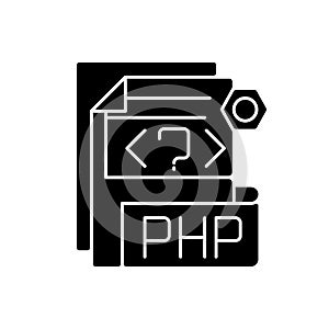 PHP file black glyph icon