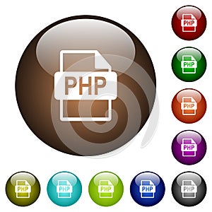 PHP file format color glass buttons