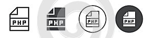 PHP file icon Vector logo outline