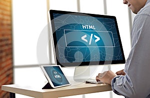 PHP HTML DEVELOPER Web Code design Programmer working in a soft