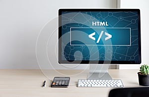 PHP HTML DEVELOPER Web Code design Programmer working in a soft