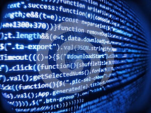Php language and coding function developer. Notebook closeup photo. Coding cyberspace concept. Technology background. Software