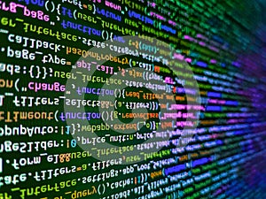 Php language and coding function developer. Coding programmer abstract background. Programing workflow abstract algorithm concept