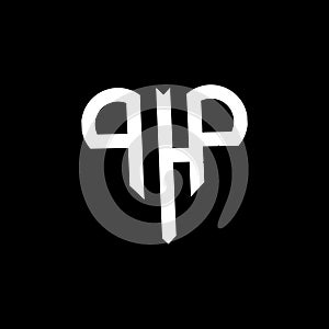 PHP letter logo design on black background