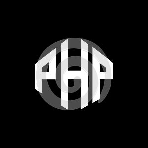 PHP letter logo design with polygon shape. PHP polygon and cube shape logo design. PHP hexagon vector logo template white and