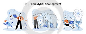 PHP and MySql development. Software website developer, programmer service, programming language