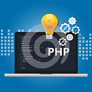 PHP programming language syntax for web coding script in screen