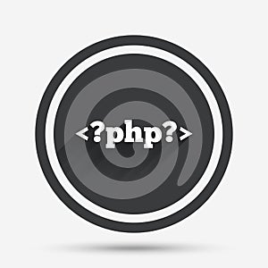 PHP sign icon. Programming language symbol.