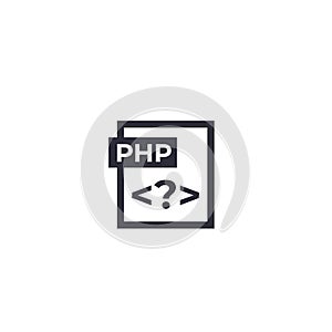 PHP vector icon on white