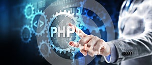 PHP. Web development concept. A general purpose interpreted scripting language