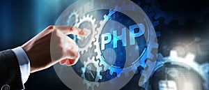 PHP. Web development concept. A general purpose interpreted scripting language