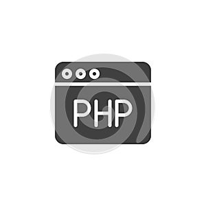 PHP web programming language vector icon