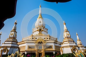 Phra Maha Chedi Chai Mongkol, a highly-revered pagoda containing relics of Buddha, Landmark at Roi Et Province, northeastern