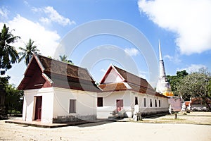 Phra Mahathat Chedi of Wat Kiean Bang Kaew in Khao Chaison District of Phatthalung, Thailand