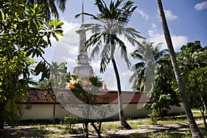 Phra Mahathat Chedi of Wat Kiean Bang Kaew in Khao Chaison District of Phatthalung, Thailand