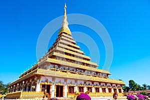 Phra Mahathat Kaen Nakhon bhudda temple golden Stupa at Khon Kaen province, Thailand