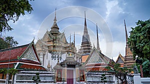 Phra Mondob at Wat Pho in Phra Nakhon blue overcast