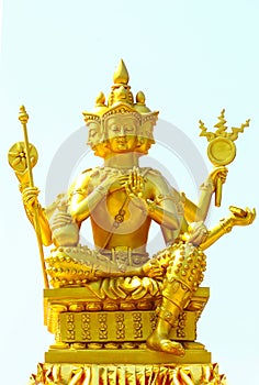 Phra phrom or brahma, hindu god statue photo