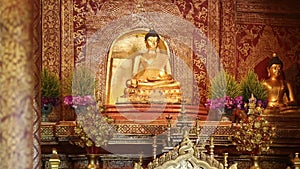 Phra Singh buddha statues ,Chiangmai Thailand. (dolly shot)