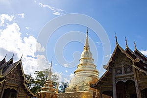 Phra Singh temple. landmark for tourist at Chiang Mai,Thailand. This temple in the old city center of Chiang Mai,Thailand