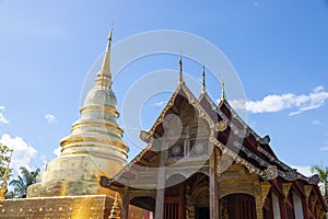 Phra Singh temple. landmark for tourist at Chiang Mai,Thailand. This temple in the old city center of Chiang Mai,Thailand