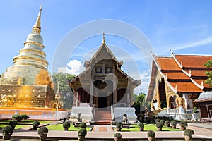 Phra Singh temple. landmark for tourist at Chiang Mai,Thailand. This temple in the old city center of Chiang Mai,Thailand