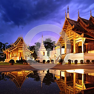 Phra Singh temple twilight time