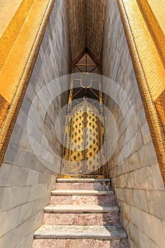 Phra Sri Rattana Chedi in the Temple of the Emerald Buddha .